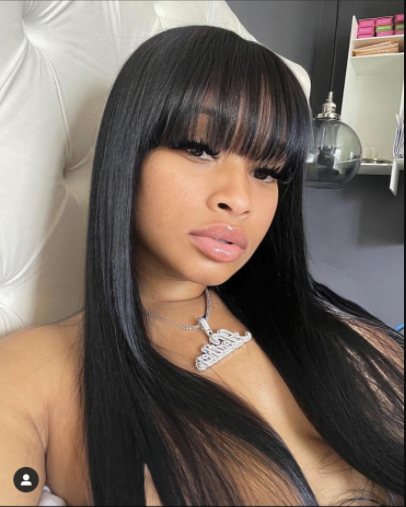 Straight weave discount hairstyles with bangs